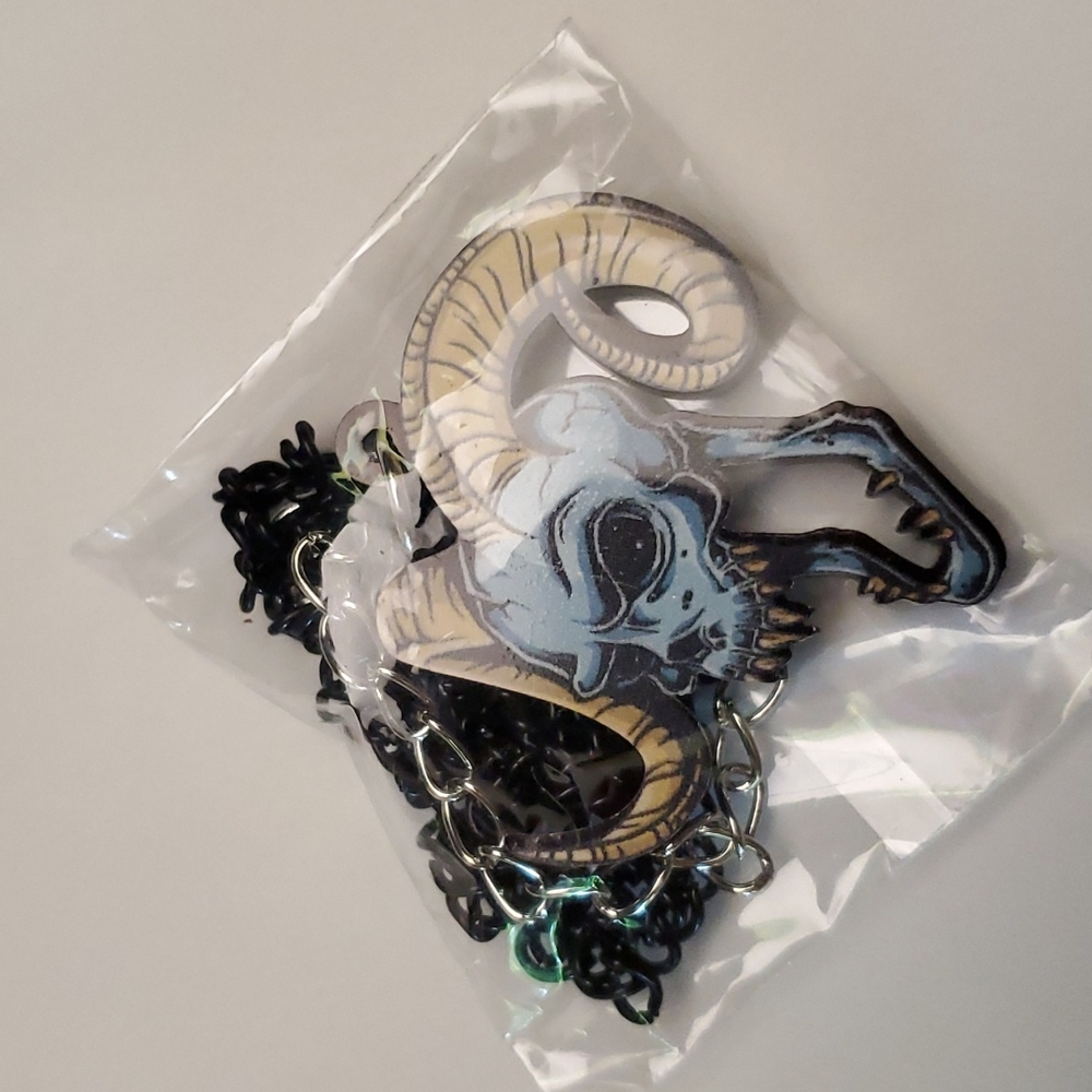 Acrylic Horned Skull Necklace